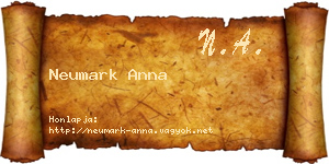 Neumark Anna névjegykártya